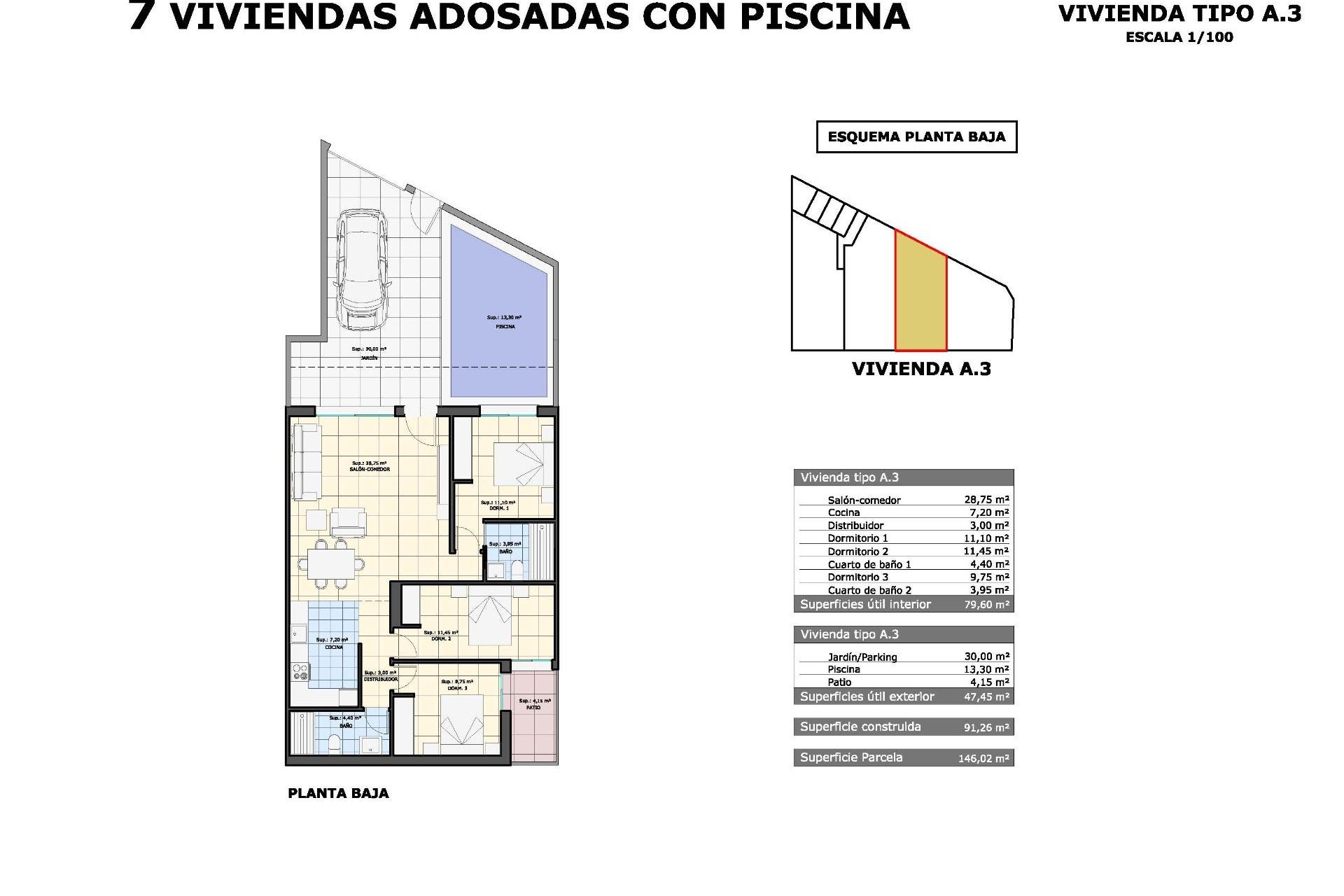 Nybyggnation - Bungalow -
Pilar de la Horadada - pueblo