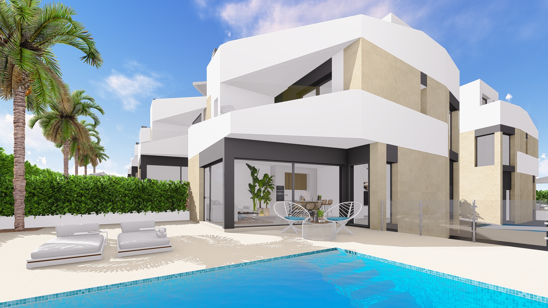 Luxury residential complex with various semi-detached villas in Orihuela Costa: